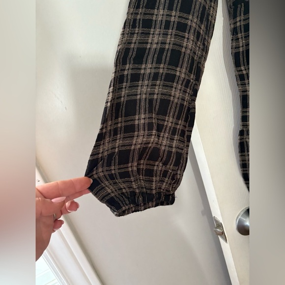 Urban Outfitters check tiered mini dress oversized long sleeve size small - Picture 5 of 12